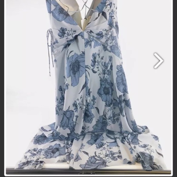 Fame And Partners Beckham Floral Ruffle Maxi Dress Pink Size 4 $249 MSRP - Picture 8 of 13